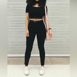 BDG Twig High-Rise Cropped Black Pants